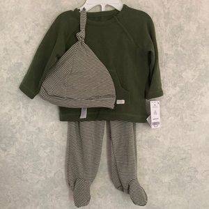 BNWT Carters Baby 6month 3 piece Hunter Green Sleeping Set